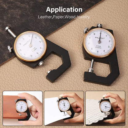 WUTA Leather Thickness Gauge Measuring Tools 0-10mm/0.1mm