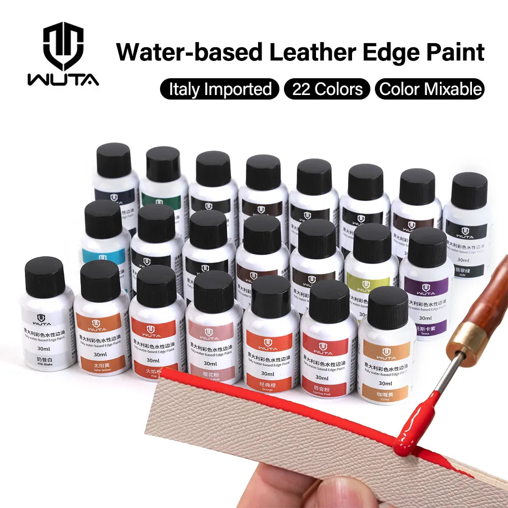 WUTA 30ml Professional Leather Edge Paint Oil Dye Edge Dressing Color Coats Leather Finish Supplies DIY Craft Leather Shoe Edges