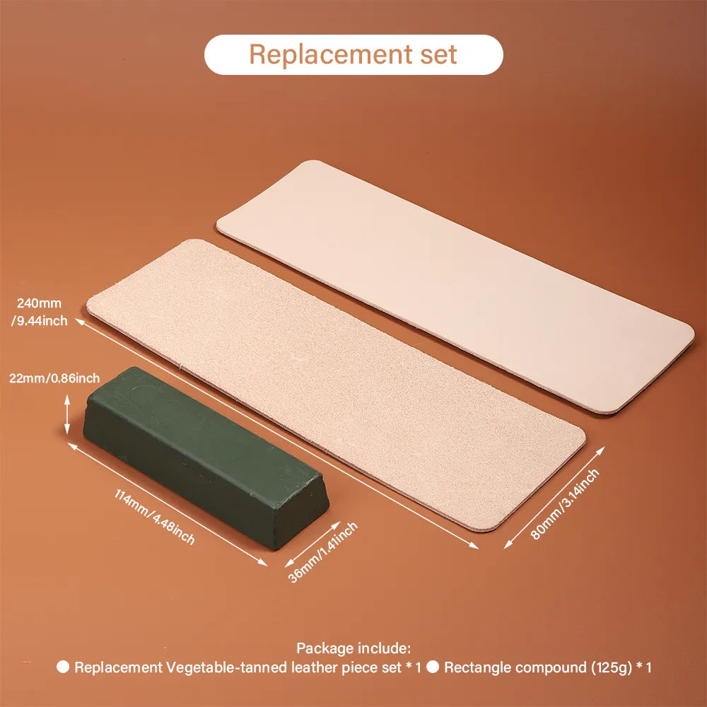 WUTA Double-Sided Leather Strop Paddle for Knife Sharpening & Polishing