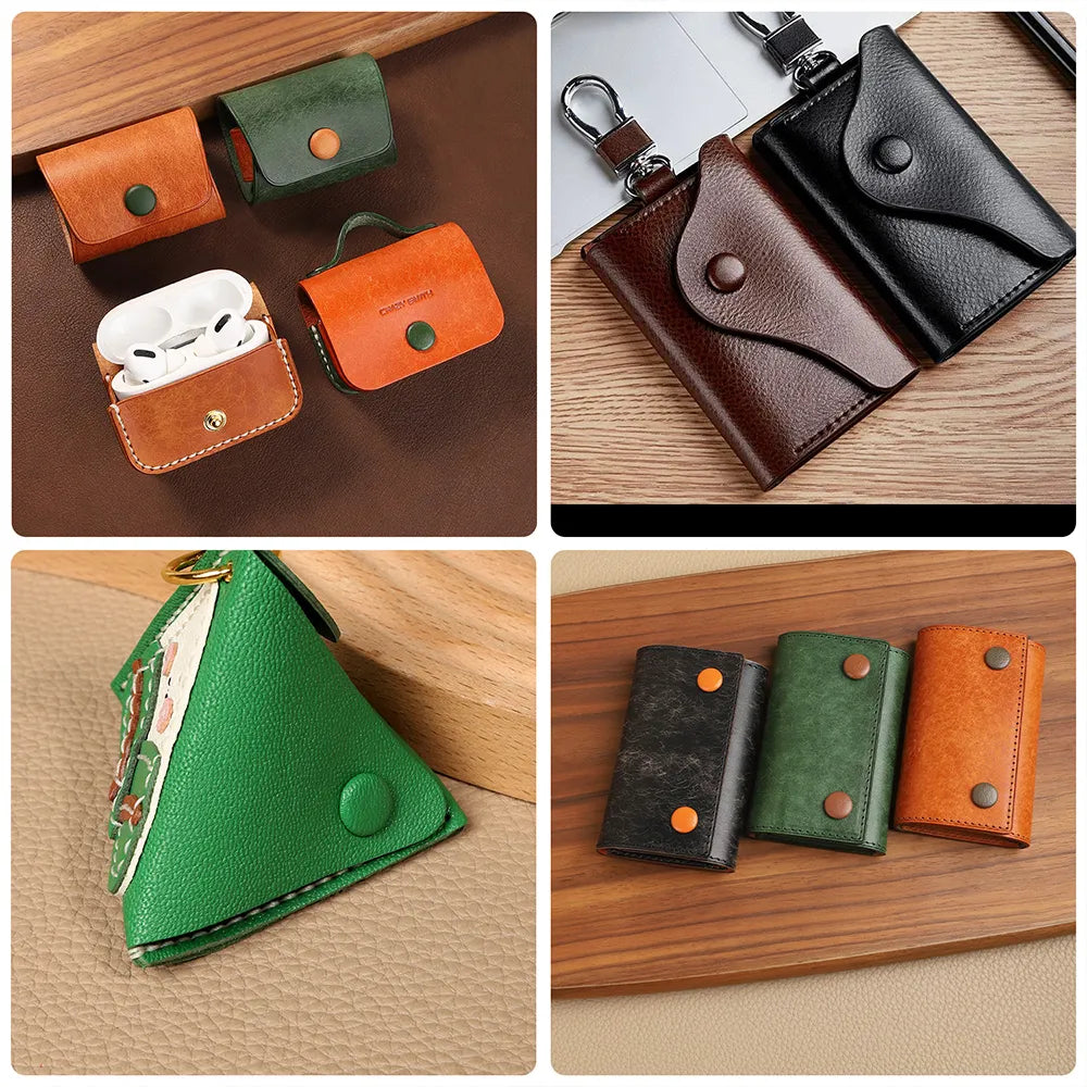 WUTA Bull Leather Covered Snap Buttons Decorative Snap Caps for Bags & Accessories