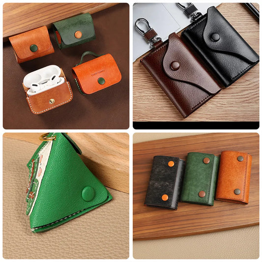 WUTA Bull Leather Covered Snap Buttons Decorative Snap Caps for Bags & Accessories