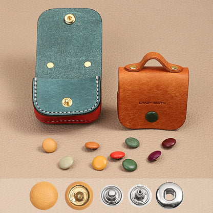 WUTA Bull Leather Covered Snap Buttons Decorative Snap Caps for Bags & Accessories