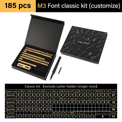 Custom Brass Stamping Letters Kit DIY Stamp Copper Numbers Alphabets Symbols Set | WUTA