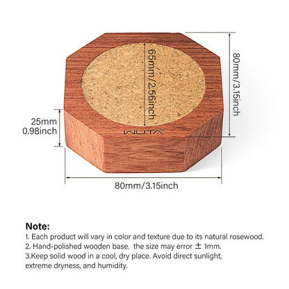 Round Wood Cork Pin Cushion Octagon Rosewood Base Insertion Storage Tools| WUTA