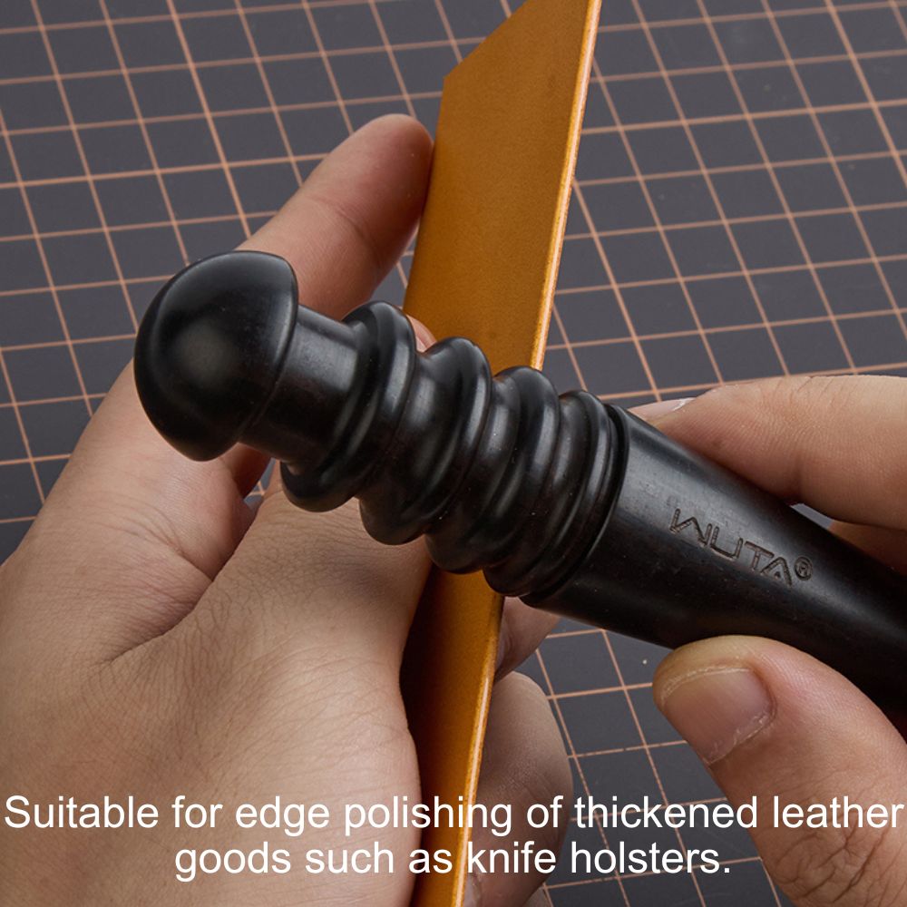Upgrade Leather Edge Burnisher Ebony Black Wood Leather Polishing Tool Polishing Sticker  | WUTA