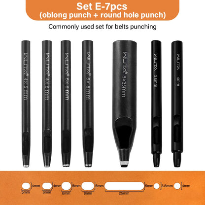 Oblong Punch Tools Set Leather Belt Hole Puncher Oval Hole Watch Band Flat Punches|WUTA