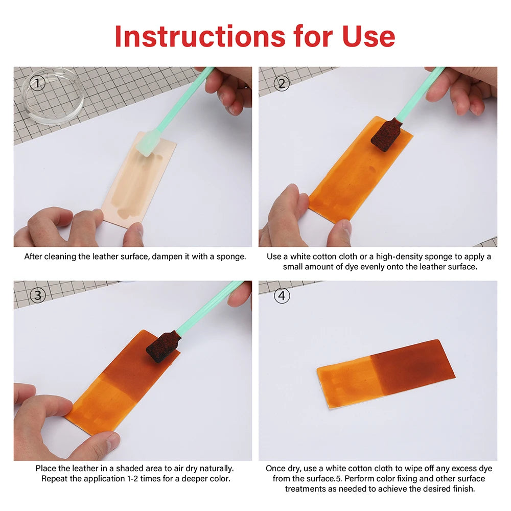 100ml Pro Leather Dye Water & Oil Based Penetrating Permanent Dye DIY Coloring Uncoated Leather | WUTA