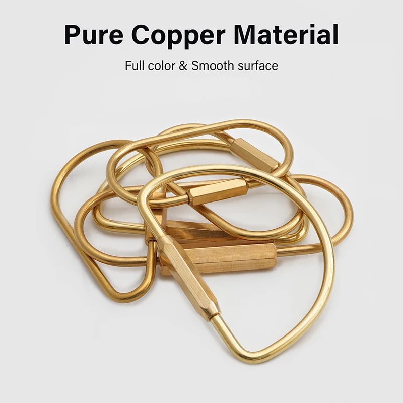 Brass Screw Lock Keychain Water Drop U-Shaped D-Shaped Screw Ring | WUTA