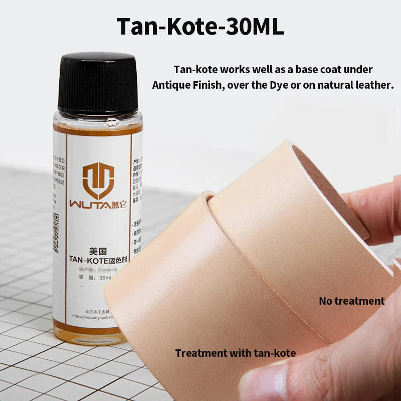 WUTA 1x30ml Leather Surface Treatment Agent Tan-Kote Leather Dye Protective Wax Finish Carnauba Creme White Foggy Waxed Coating
