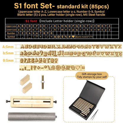 Brass Stamping Letters Kits Numbers Alphabets Symbols Characters Embossing Molds Leather Stamping Tool | WUTA