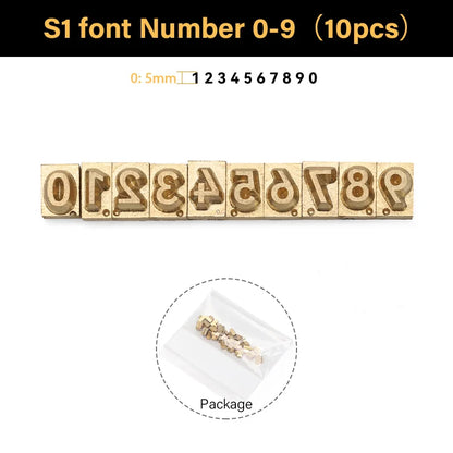 Brass Stamping Letters Kits Numbers Alphabets Symbols Characters Embossing Molds Leather Stamping Tool | WUTA