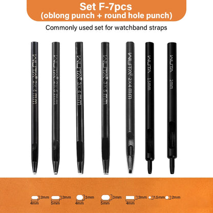Oblong Punch Tools Set Leather Belt Hole Puncher Oval Hole Watch Band Flat Punches|WUTA