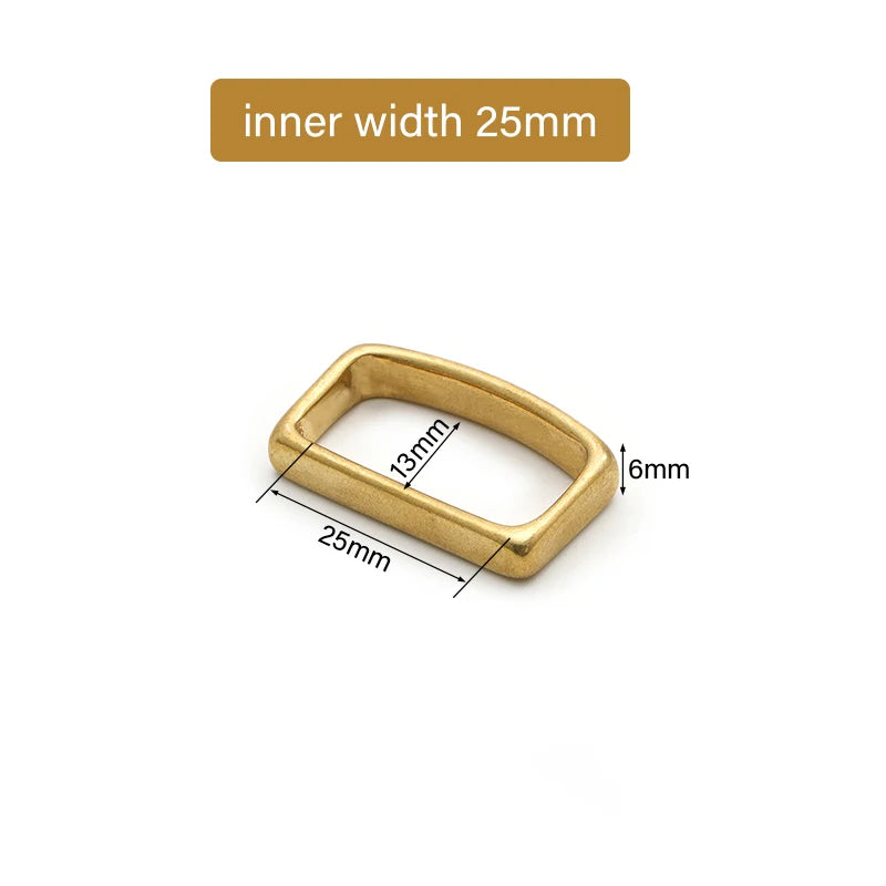 D-Shape Belt Keeper Solid Brass  Belt Strap Loop Ring Buckle | WUTA