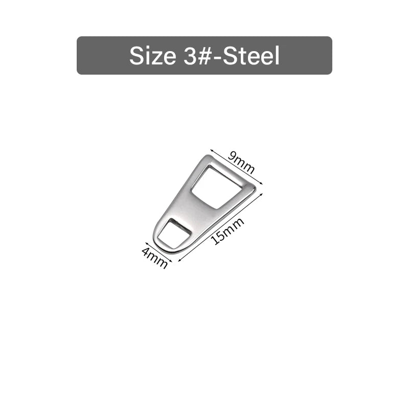 Stainless Steel Trapezoidal Zipper Puller Replacement Zipper Slider Easy Zipper | WUTA