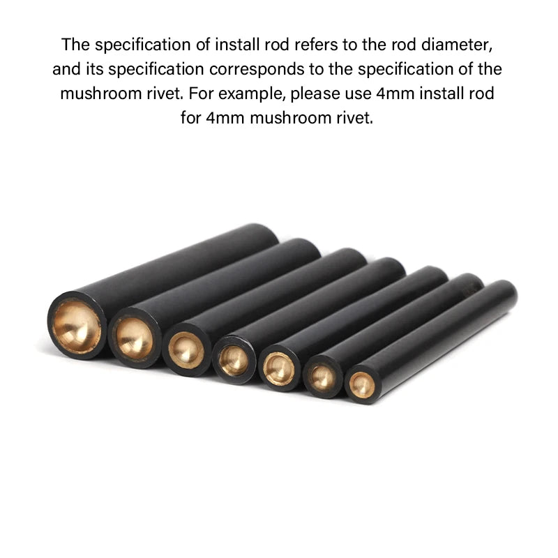 Mushroom Domed Rivets Setting Tool Steel Spike Studs Fixing Setter for Leather Craft Bags Shoes | WUTA