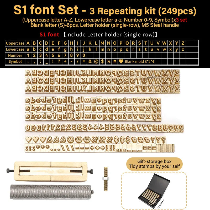 Brass Stamping Letters Kits Numbers Alphabets Symbols Characters Embossing Molds Leather Stamping Tool | WUTA