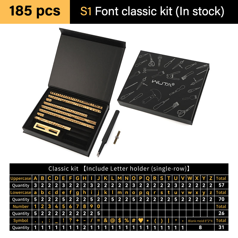 Custom Brass Stamping Letters Kit DIY Stamp Copper Numbers Alphabets Symbols Set | WUTA