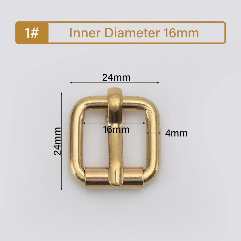 Senior Solid Brass Belt Buckle Center Bar Roller Buckle | WUTA