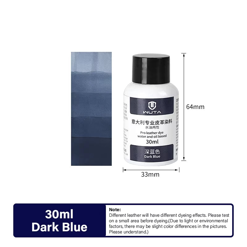 WUTA 30ml Italy Pro Leather Dye Water & oil Based Penetrating,Permanent Dye DIY Coloring Uncoated Leather for Shoe Boot Belt Bag