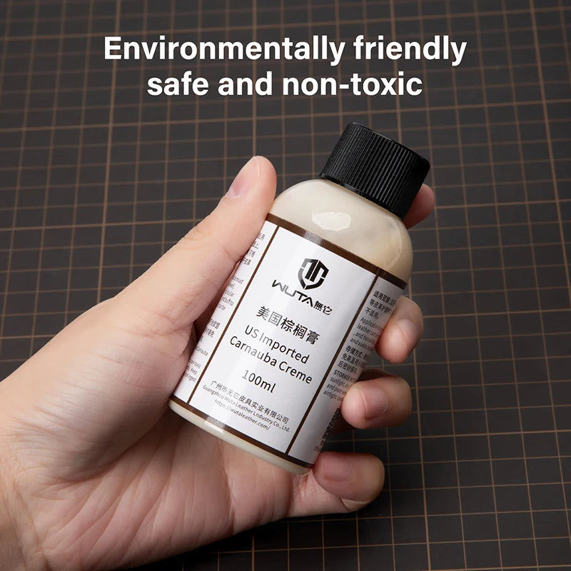 Carnauba Creme Protective Wax Finish Vegetable Tanned Leather Coating High Gloss DIY Leather Finish Agent | WUTA