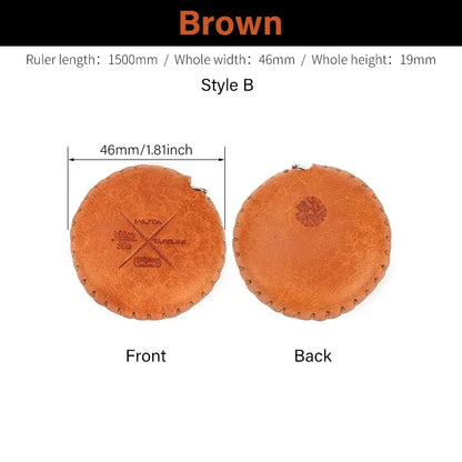 WUTA Soft Retractable Tape Measure Handmade Genuine Leather Mini Ruler Case Tailor Craft Dieting Tape Measure Household