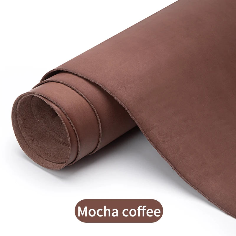 Full Grain Drum Dyed Vegetable Tanned Cowhide Skin Pre-cut Vachetta Leather|WUTA