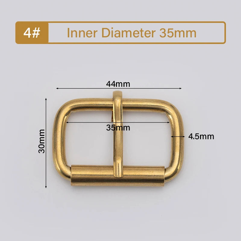 Senior Solid Brass Belt Buckle Center Bar Roller Buckle | WUTA