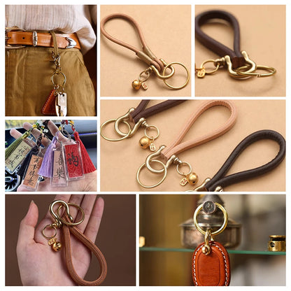 Solid Brass Key Holder Rings Hook Hardware Split Ring Round Key Holder  | WUTA