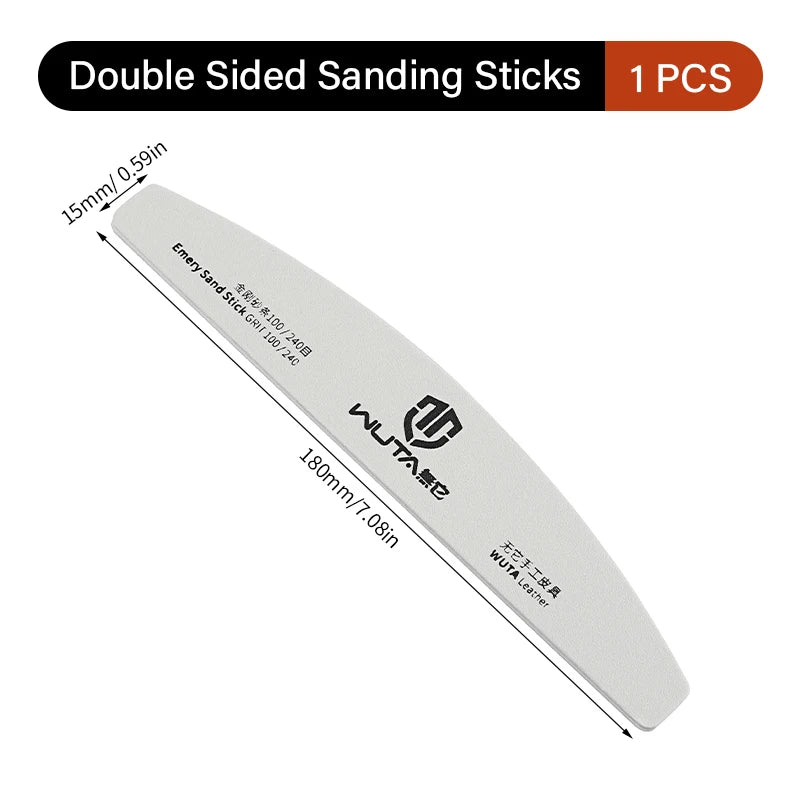 Sanding Sticks Leather Edge Polishing Board 100/240 Grit Reusable Craft Tool|WUTA