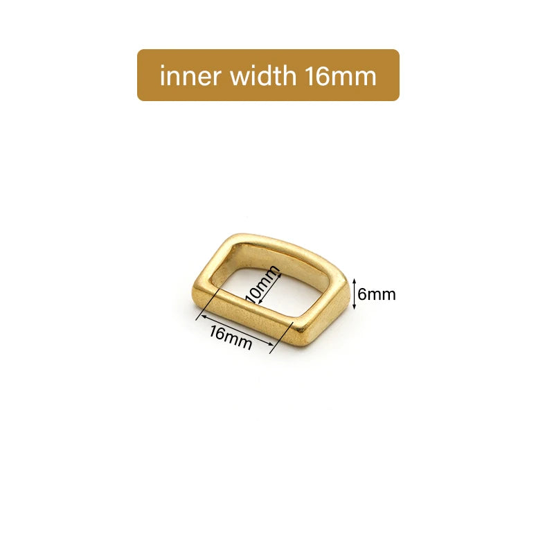 D-Shape Belt Keeper Solid Brass  Belt Strap Loop Ring Buckle | WUTA