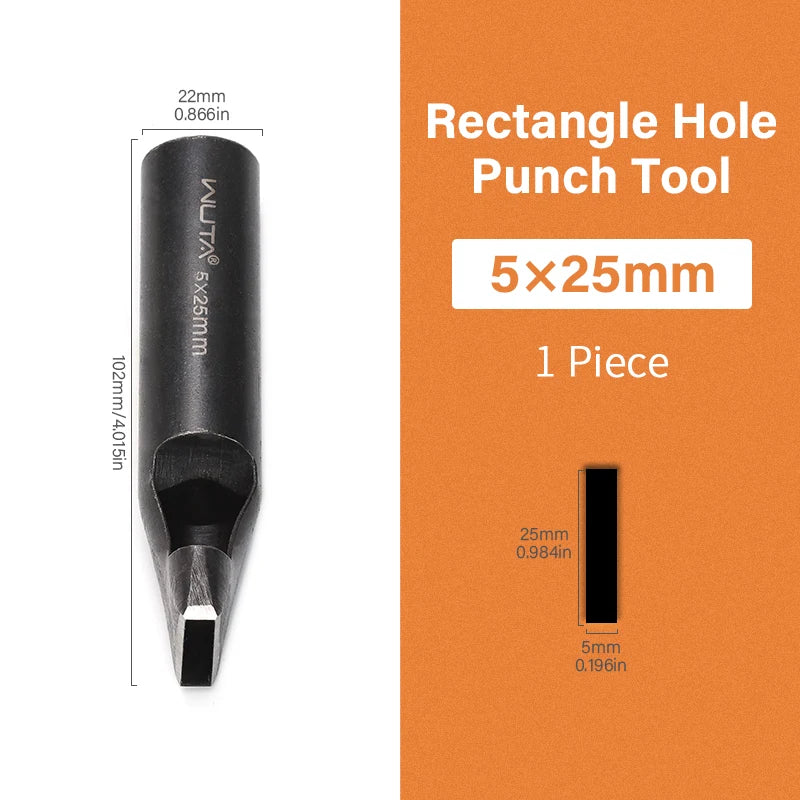 WUTA 1pc Anti-Rust Leather Hollow Punch Rectangle Slot Puncher Oblong Hole Cutter