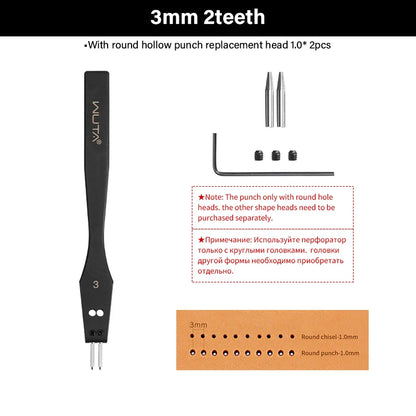 3rd Generation Multifunctional Interchangeable Circle Leather Hole Punch Tool | WUTA