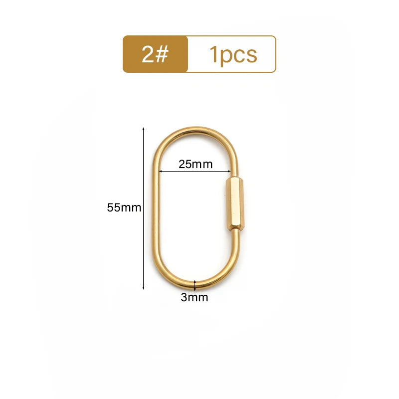 Brass Screw Lock Keychain Water Drop U-Shaped D-Shaped Screw Ring | WUTA