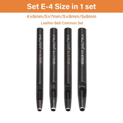 WUTA Basic 5-8 Pcs Black Leather Oval Hole Punch Set Sharp Watch Strap Punching Kit Belt Brand Puncher DIY Craft Leather Tools