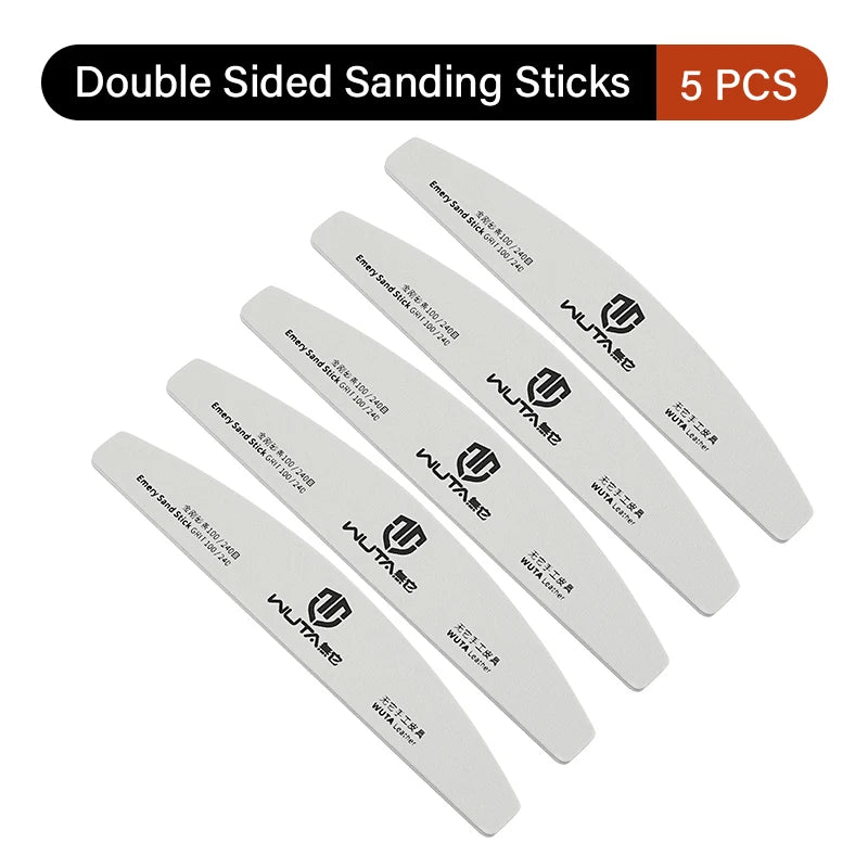 Sanding Sticks Leather Edge Polishing Board 100/240 Grit Reusable Craft Tool|WUTA