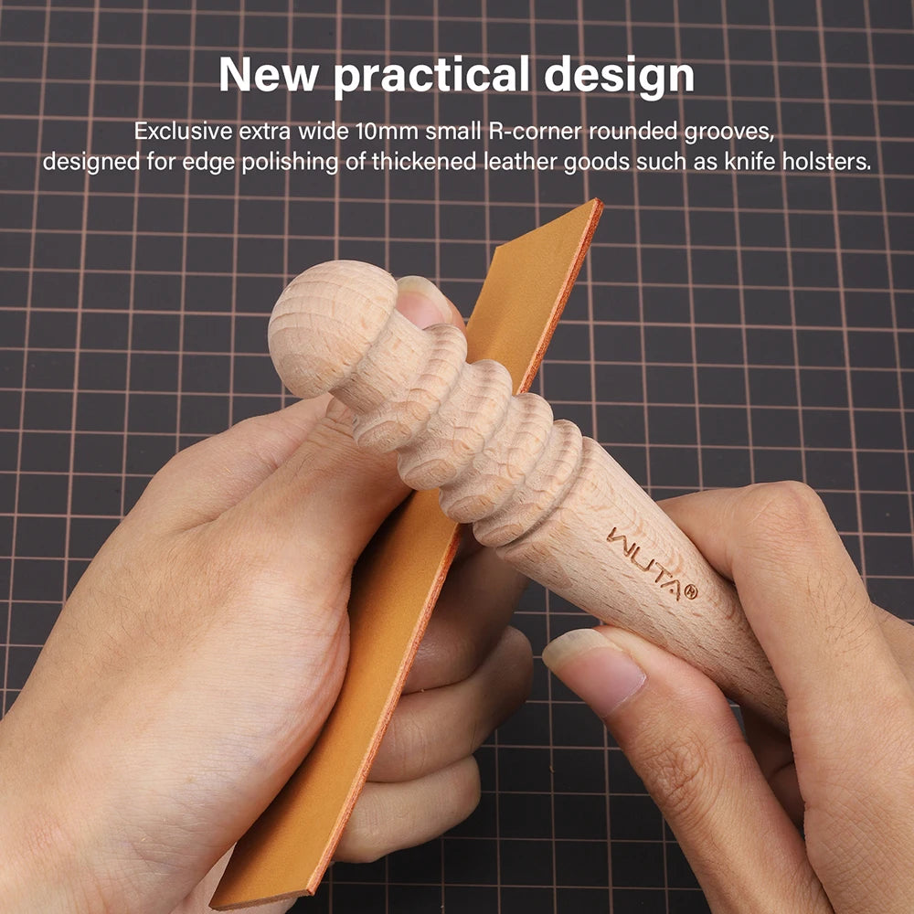 Leather Burnisher Wood Slicker Rounded Edge Burnishing Groover Tool | WUTA