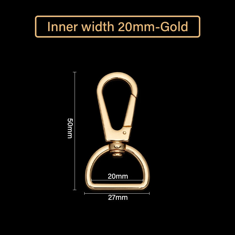 WUTA 1pcs Leather Snap Hook Swivel Clips Metal Buckle Strap Lobster Clasps Push Gate Handbags Hardware Purse Making Accessories