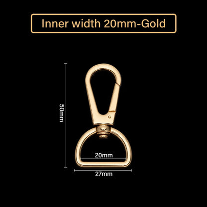 WUTA 1pcs Leather Snap Hook Swivel Clips Metal Buckle Strap Lobster Clasps Push Gate Handbags Hardware Purse Making Accessories