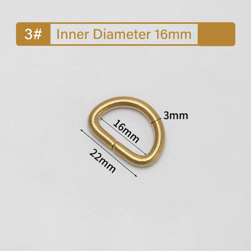 Open Brass D Ring Buckle Dog Collar Strap Hand Bag Purse Belt Sewing Keychains  | WUTA