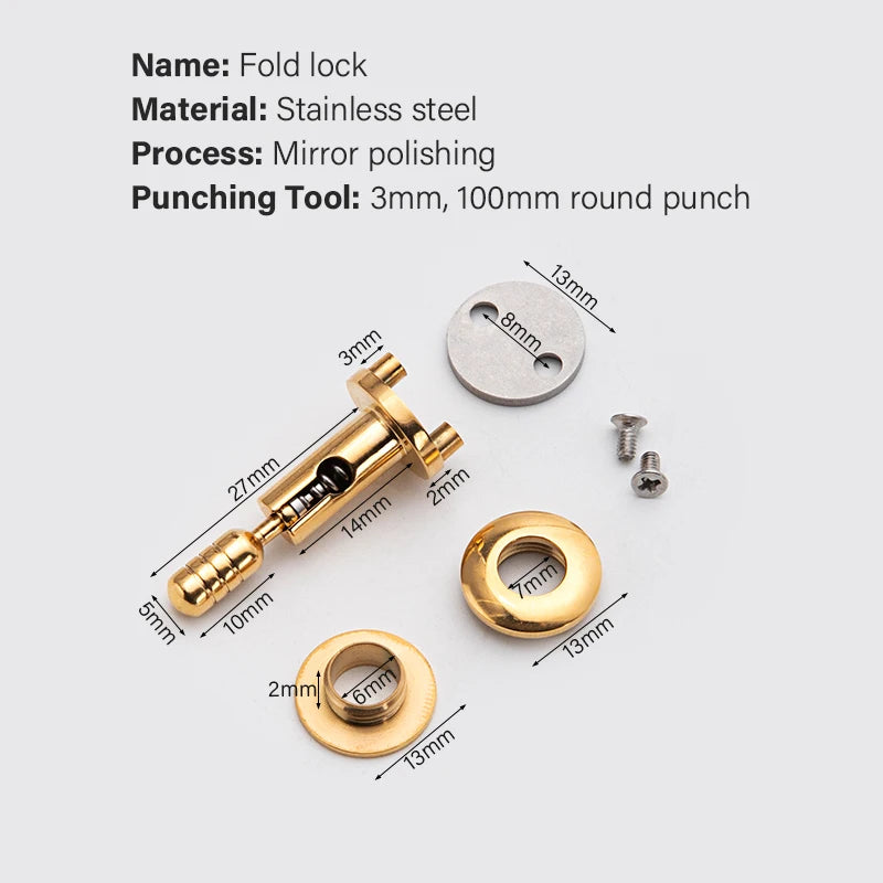 Stainless Steel DIY Bag Turn Twist Lock Clasp for Leather Craft | WUTA