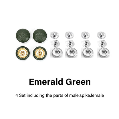 WUTA 4 Set Goat Skin Bag Button Snap Fastener Brass Metal Button