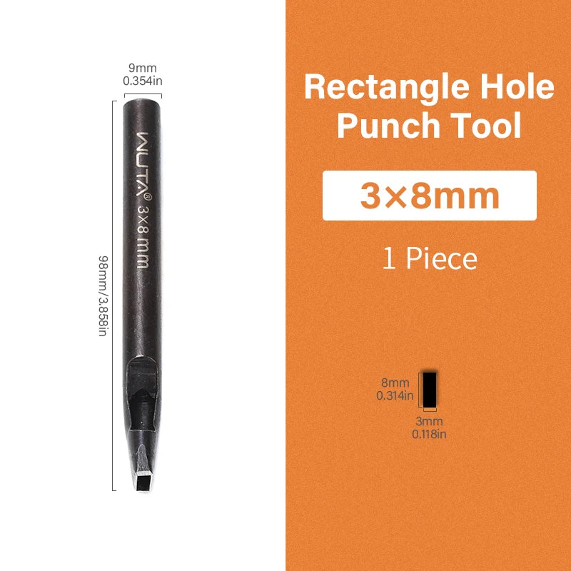 WUTA 1pc Anti-Rust Leather Hollow Punch Rectangle Slot Puncher Oblong Hole Cutter