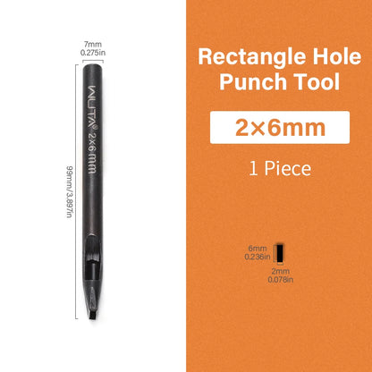 WUTA 1pc Anti-Rust Leather Hollow Punch Rectangle Slot Puncher Oblong Hole Cutter