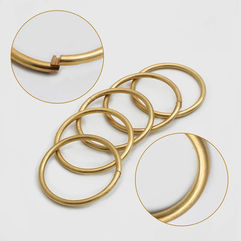 Solid Brass Key Holder Rings Hook Hardware Split Ring Round Key Holder  | WUTA