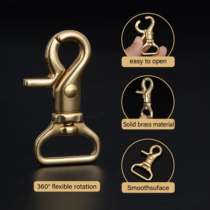 Brass Leather Snap Hook Lobster Clasps Swivel Clips|WUTA