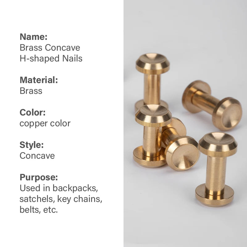 Solid Brass Chicago Screws Nail Concave Head Rivets Durable| WUTA