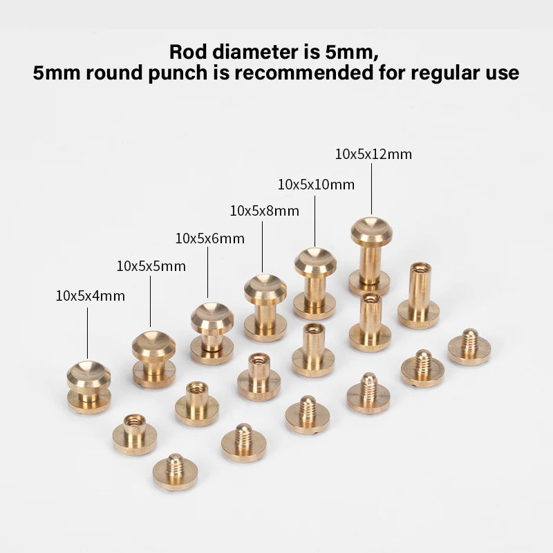 Solid Brass Chicago Screws Nail Concave Head Rivets Durable| WUTA