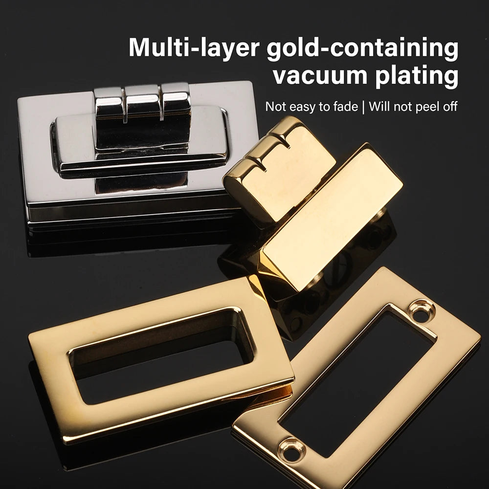 Oblong Stainless steel Bag Padlock Twist Lock  Turn Clasp Rotary for Purses Bags | WUTA