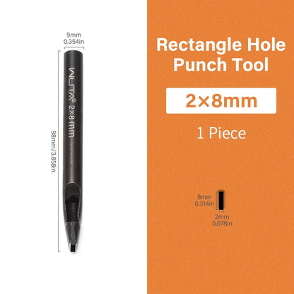 WUTA 1pc Anti-Rust Leather Hollow Punch Rectangle Slot Puncher Oblong Hole Cutter