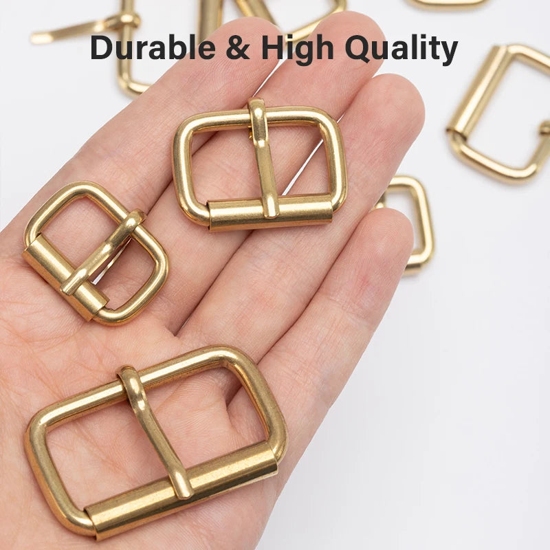 Senior Solid Brass Belt Buckle Center Bar Roller Buckle | WUTA